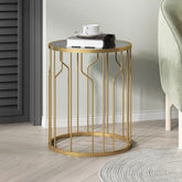 Metallic Frame Side Table