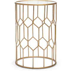 Geometric Design Gold Side Table