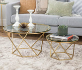 Geometric Glass Nesting Coffee Tables