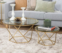 Geometric Glass Nesting Coffee Tables
