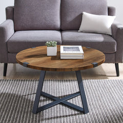 Round Metal Wrap Coffee Table
