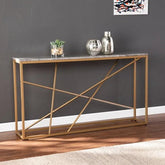 Faux Marble Skinny Console Table