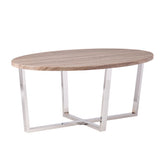 Stainless Steel Oval Coctail Table