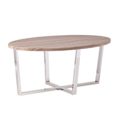 Stainless Steel Oval Coctail Table