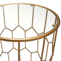Geometric Design Gold Side Table