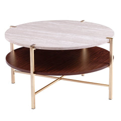 Round Faux Marble Coffee Table