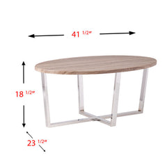 Stainless Steel Oval Coctail Table