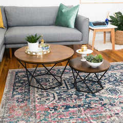 Geometric Glass Nesting Coffee Tables