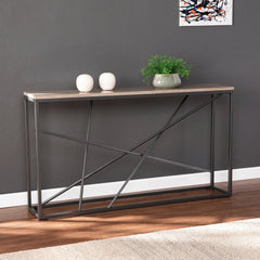 Faux Marble Skinny Console Table