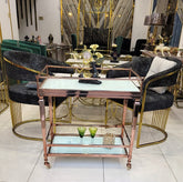 Rose Gold Stainless Steel Tea Trolley