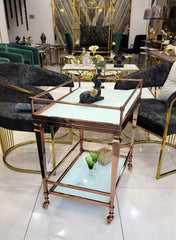 Rose Gold Stainless Steel Tea Trolley