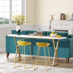 Console Table, White and Gold