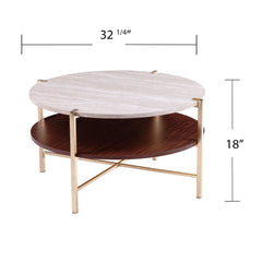 Round Faux Marble Coffee Table