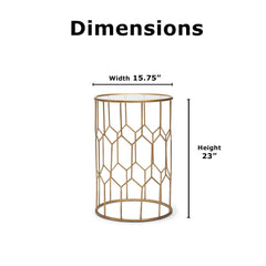 Geometric Design Gold Side Table