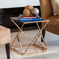 Geodesical Rose Gold End Table