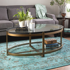 Retro Glitz Glass Metal Coffee Table