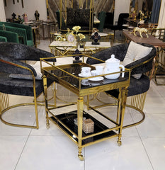 Stainless Steel Gold Tea Trolley