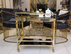 Stainless Steel Gold Tea Trolley