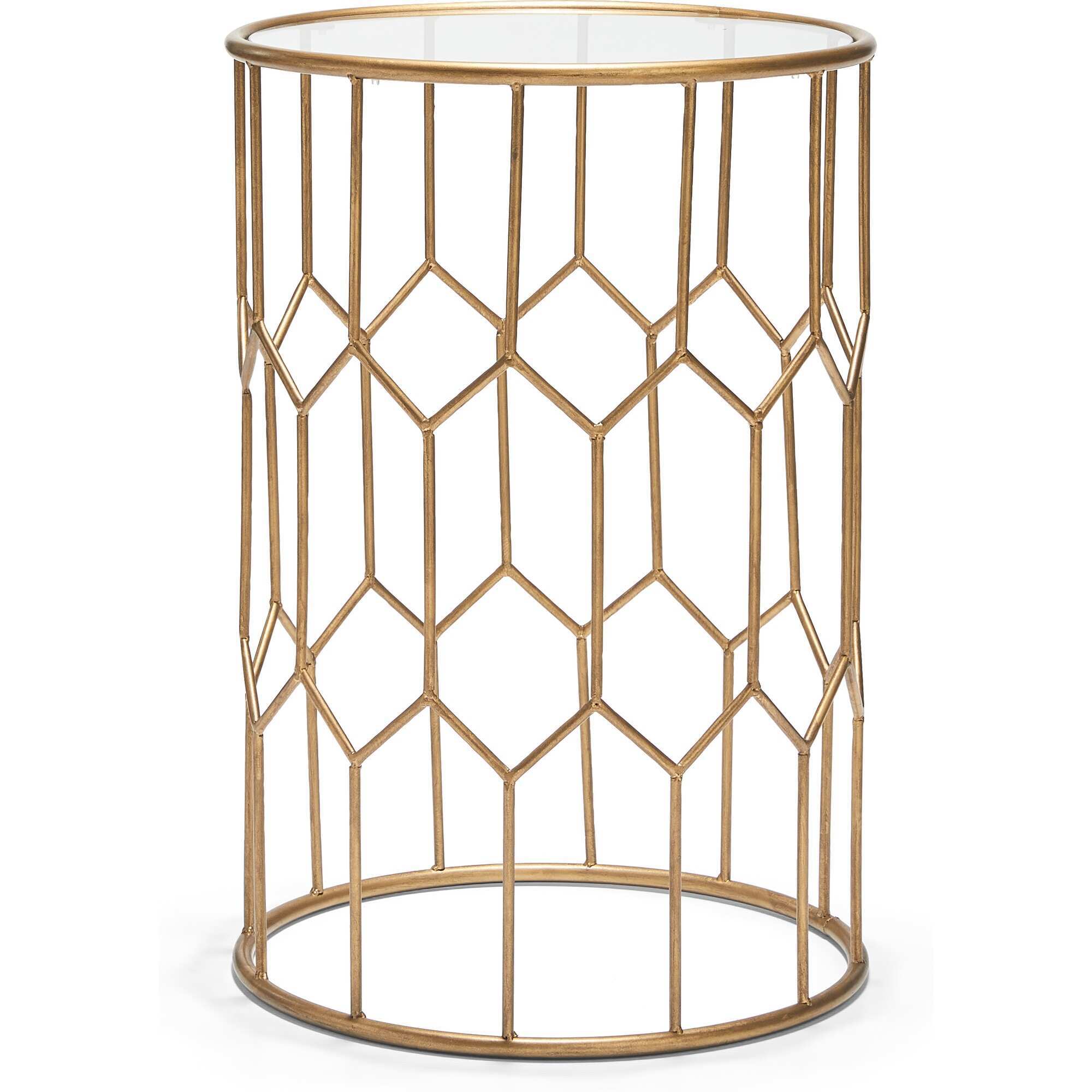 Geometric Design Gold Side Table