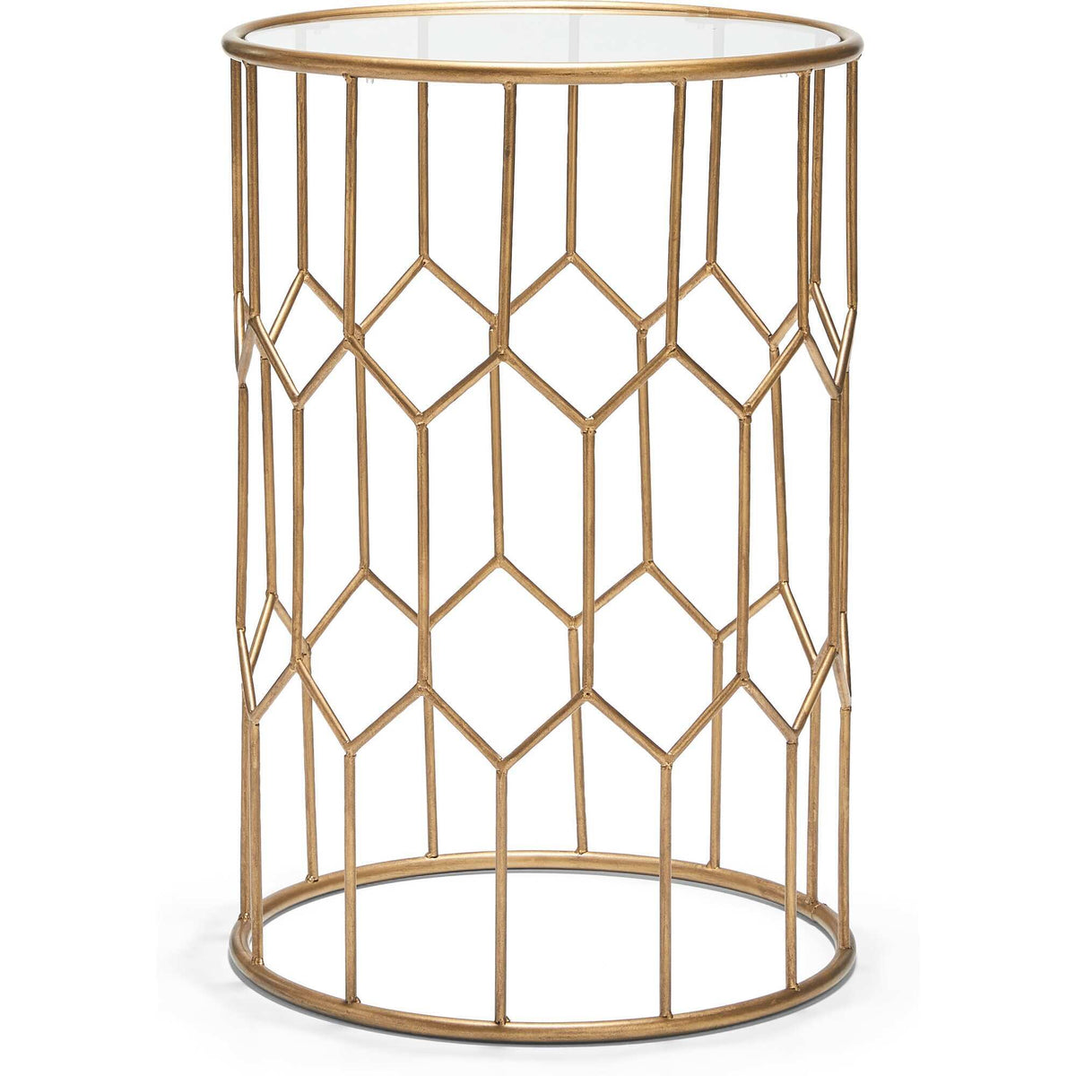 Geometric Design Gold Side Table