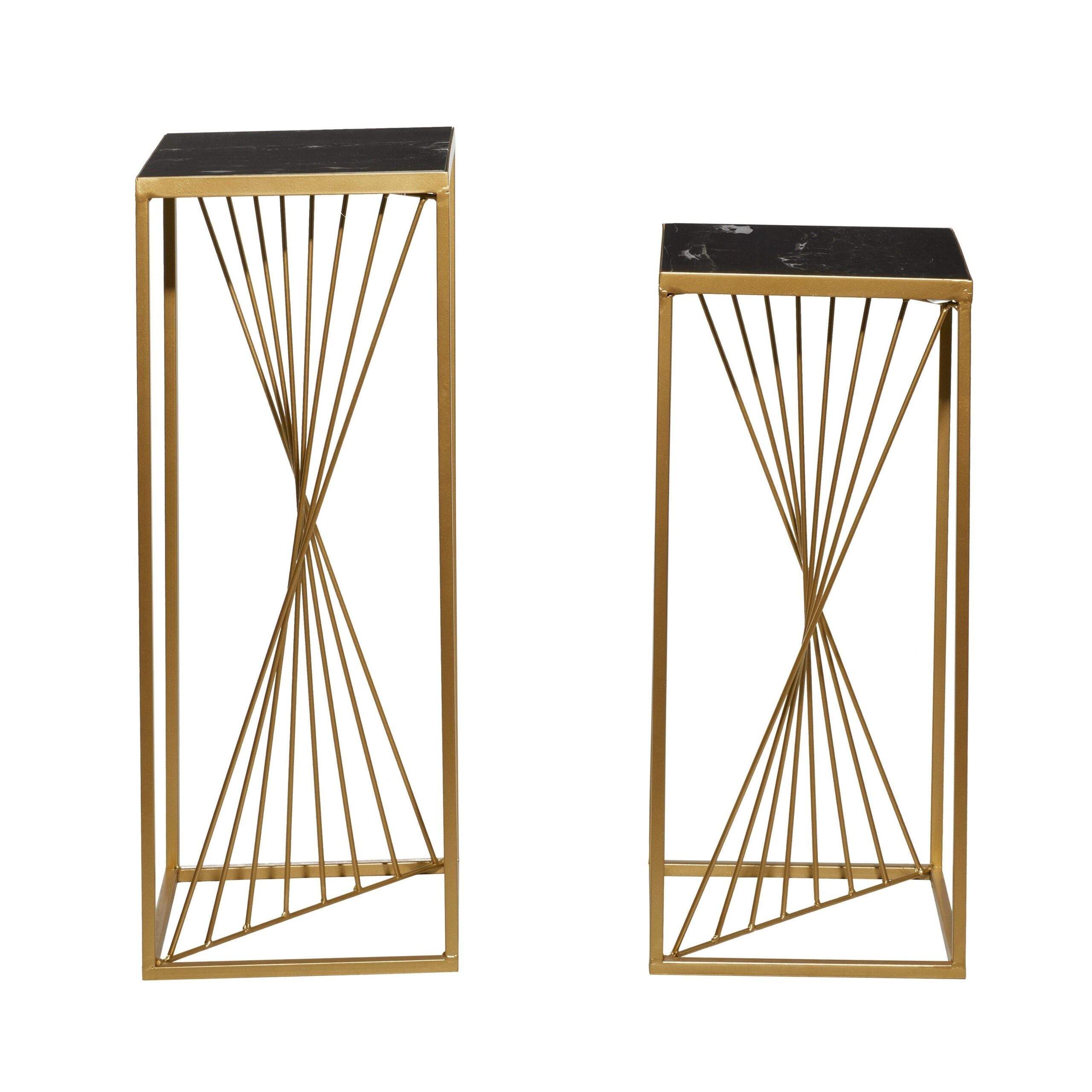 Metal Mirrored Round Side Table