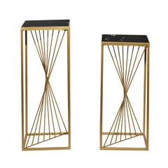 Metal Mirrored Round Side Table