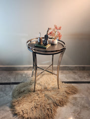 Stainless Steel Gold Round End Table