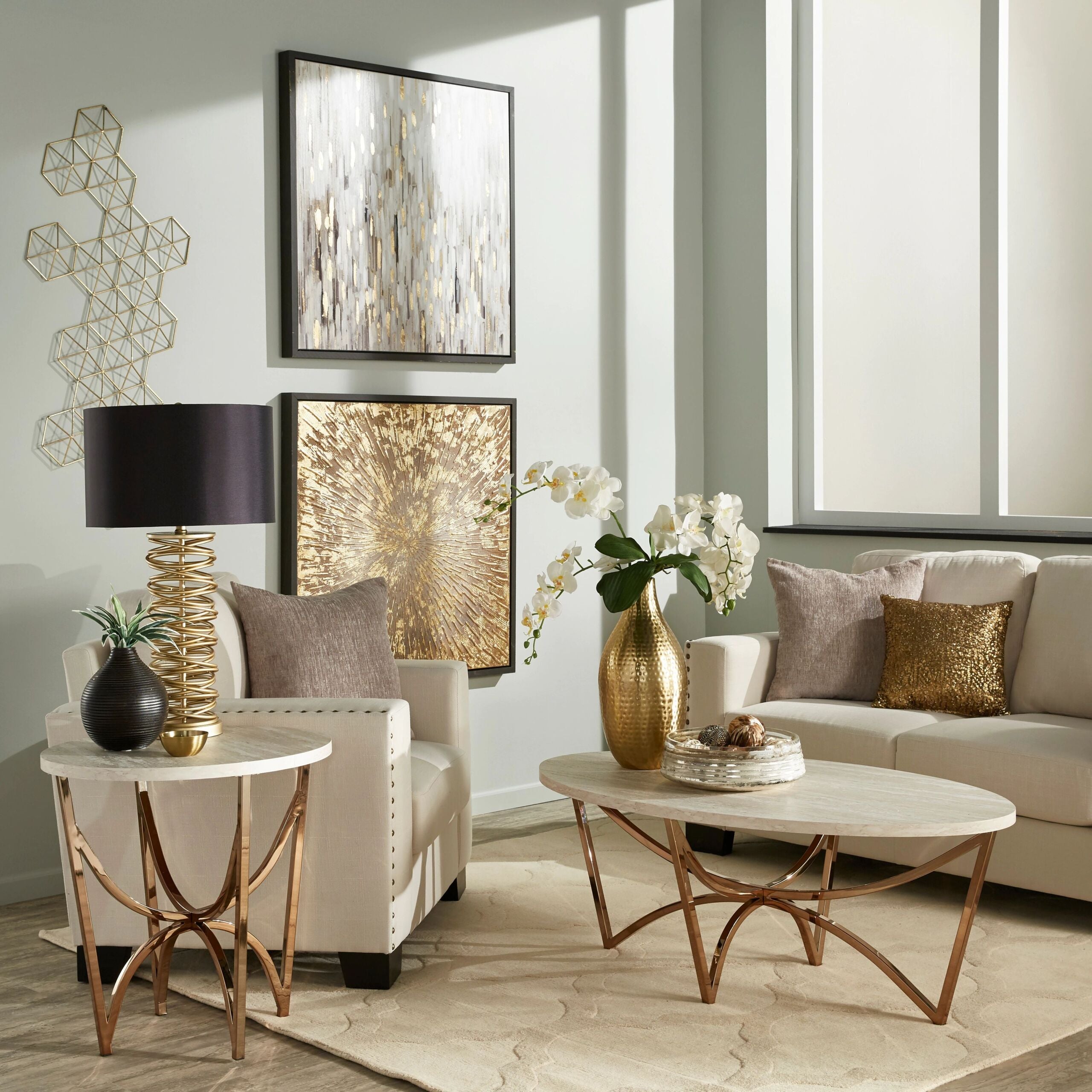 Champagne Gold End Table