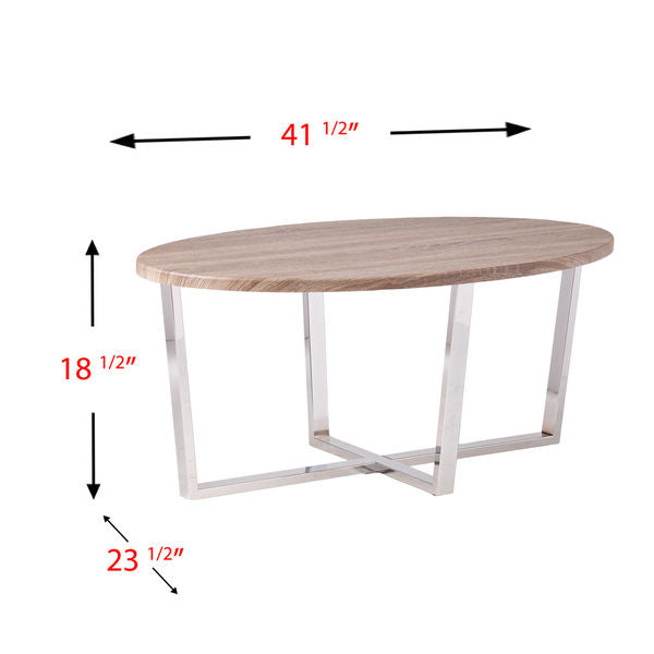 Stainless Steel Oval Coctail Table