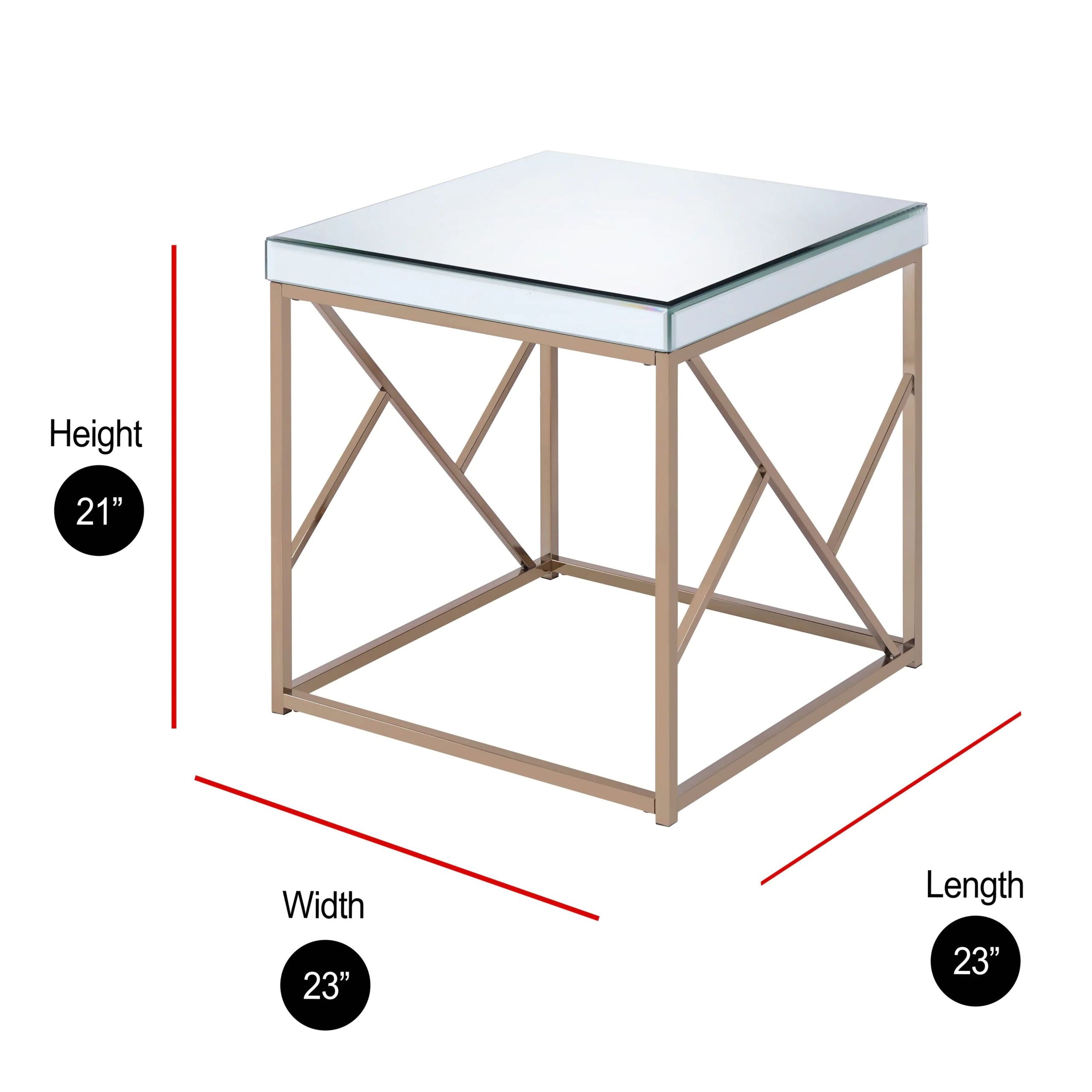 Mirrored End Table