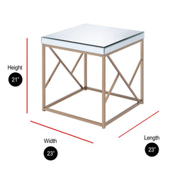 Mirrored End Table