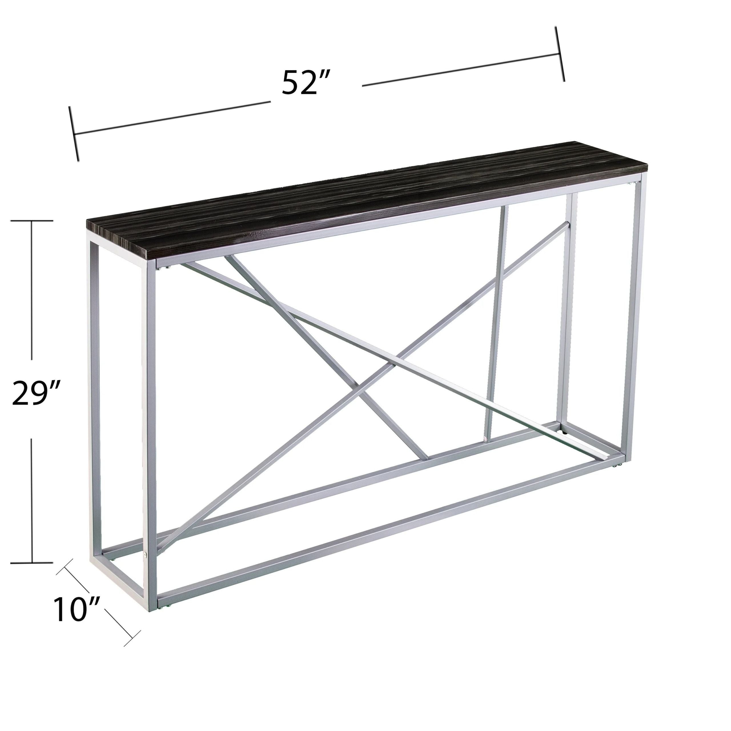 Faux Marble Skinny Console Table