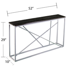 Faux Marble Skinny Console Table