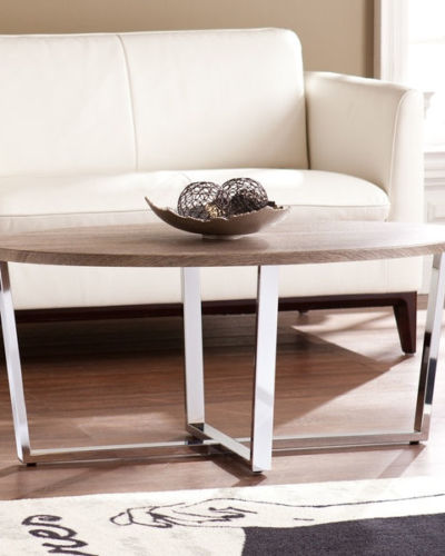 Stainless Steel Oval Coctail Table