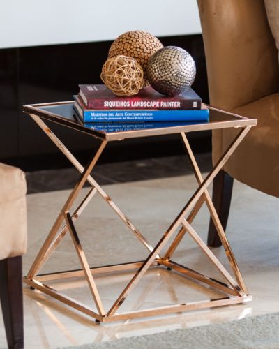 Geodesical Rose Gold End Table