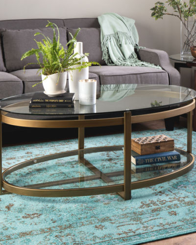 Retro Glitz Glass Metal Coffee Table