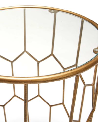 Geometric Design Gold Side Table