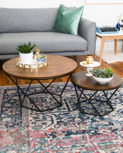 Geometric Glass Nesting Coffee Tables