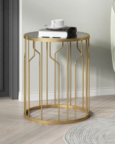 Metallic Frame Side Table