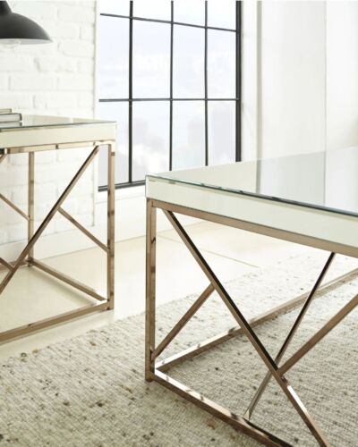 Mirrored End Table